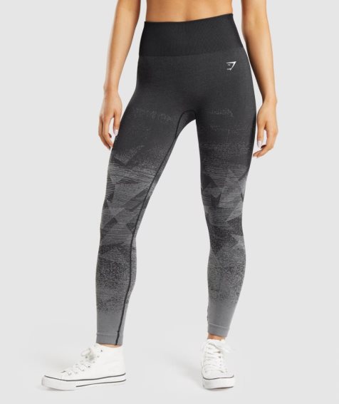 Legginsy Gymshark Adapt Ombre Seamless Damskie Czarne | PL 930CWG